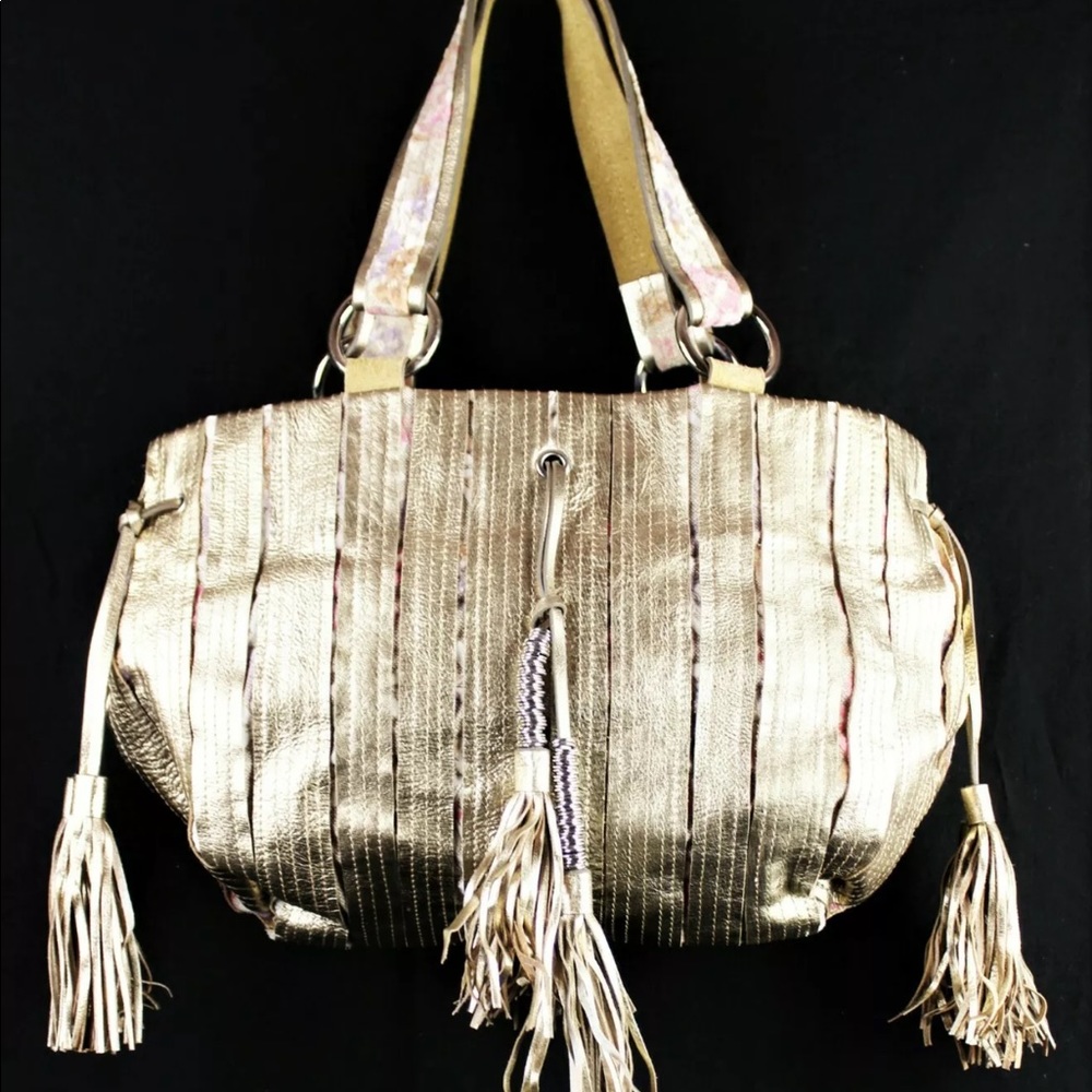 Sharif studio shoulder hobo tote tassels handbag